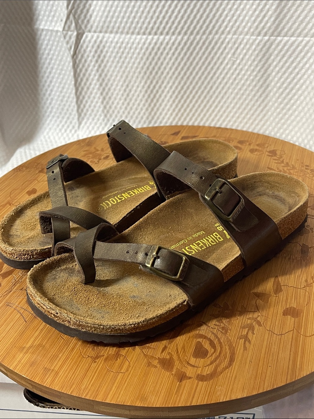 Birkenstock Mayari golden Brown Two-Strap Sandals with Buckle size 37